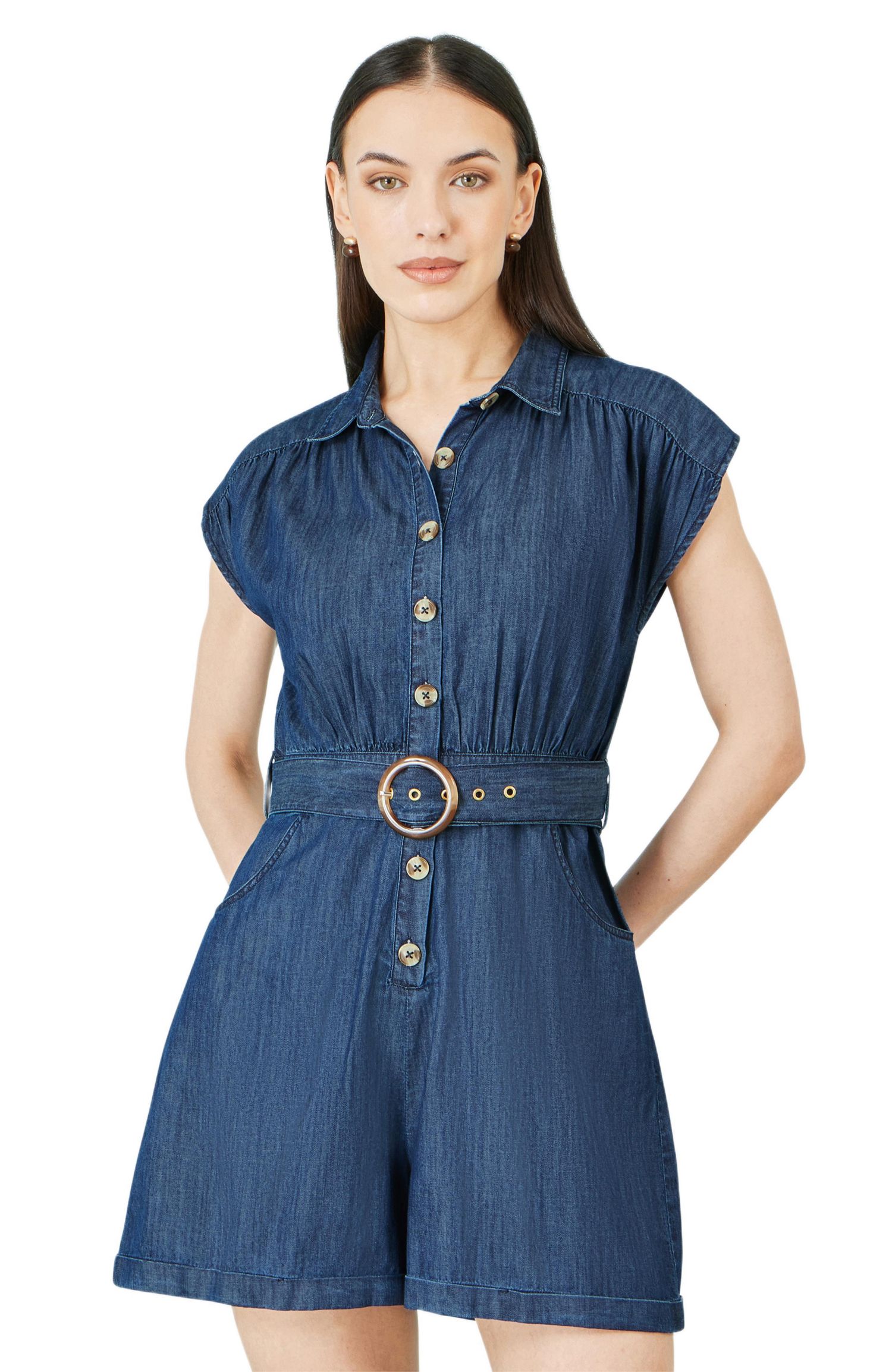 Women's Chambray Cotton Playsuit