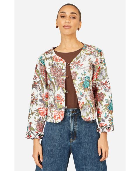 Женские куртки Yumi Women's Print Reversible Cotton Quilted Jacket