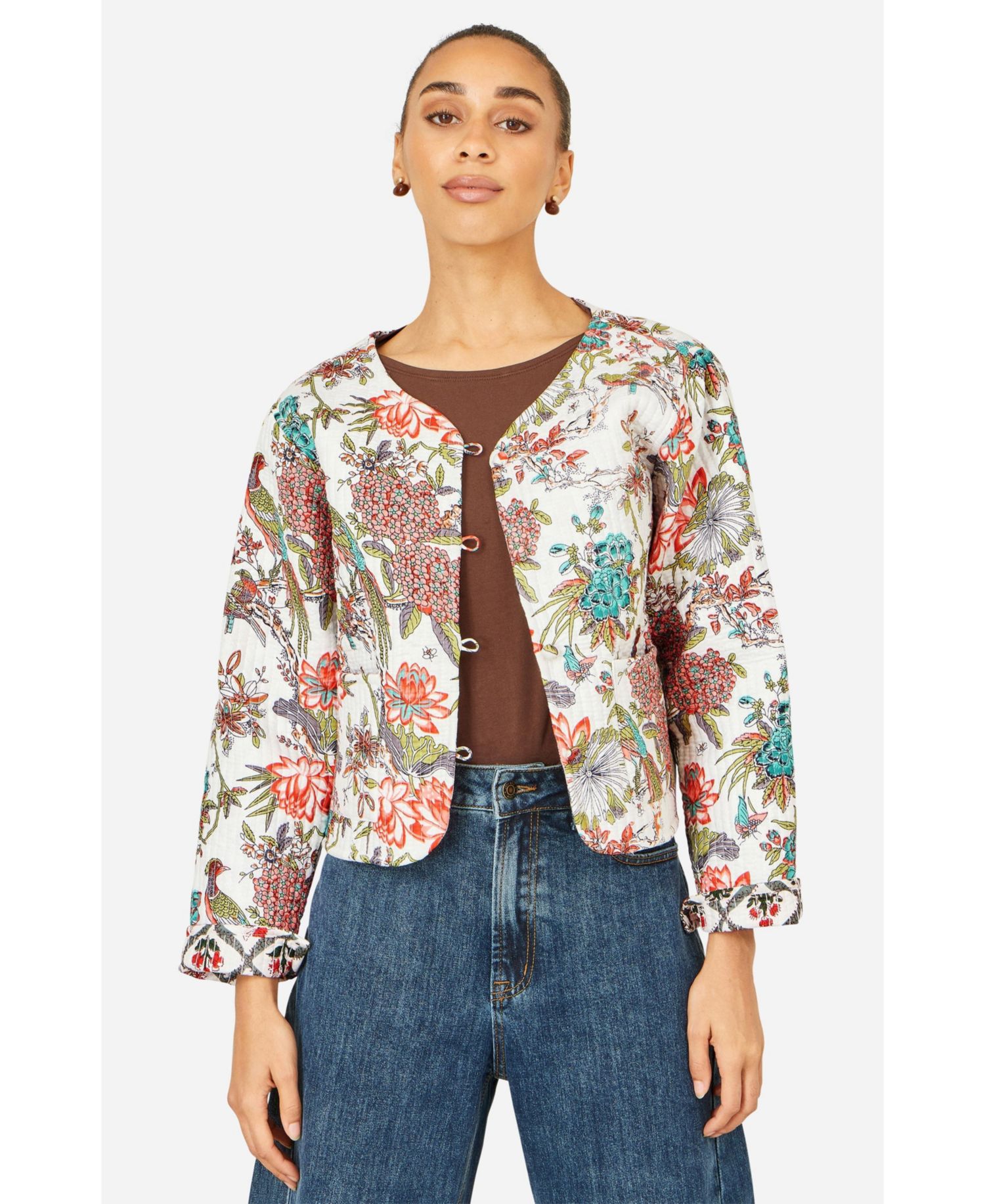 Women's Print Reversible Cotton Quilted Jacket