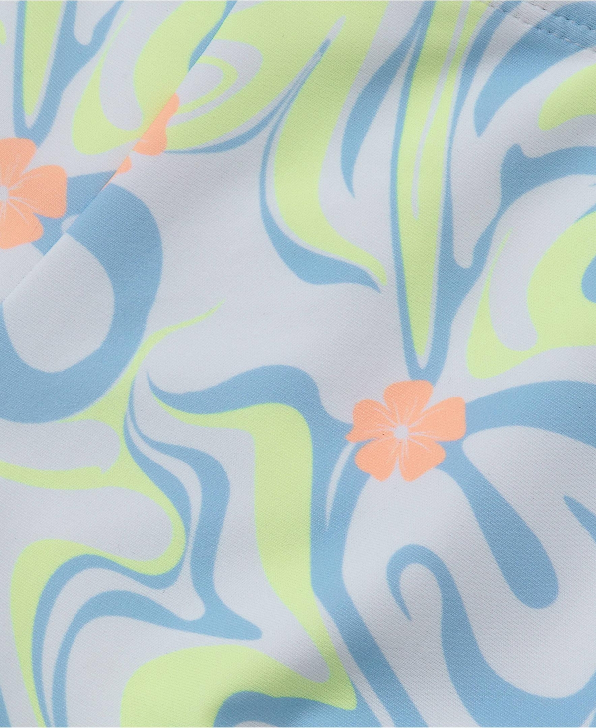 Lands' End Girls Chlorine Resistant Long Sleeve Rash Guard Boyshort 3 Piece Swimsuit Set