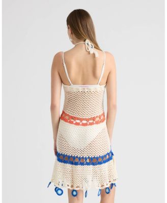 Women's Short Crochet Halter Dress