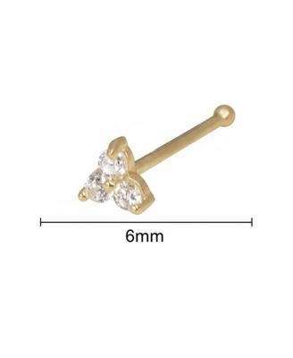 Cubic Zirconia Three Stone Nose Ring