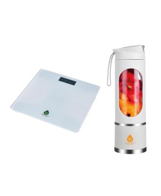 Wellness Essentials Bundle: Bathroom Digital Scale and USB Portable Juicer and Blender Cup