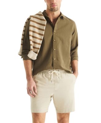 Men's Regular-Fit 7" Cotton Herringbone Shorts