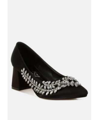 Women's Abatina Satin Diamante Embellished Pumps