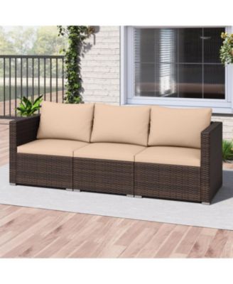 3-Piece Patio Sectional Sofa Set with Plush Seat Cushions
