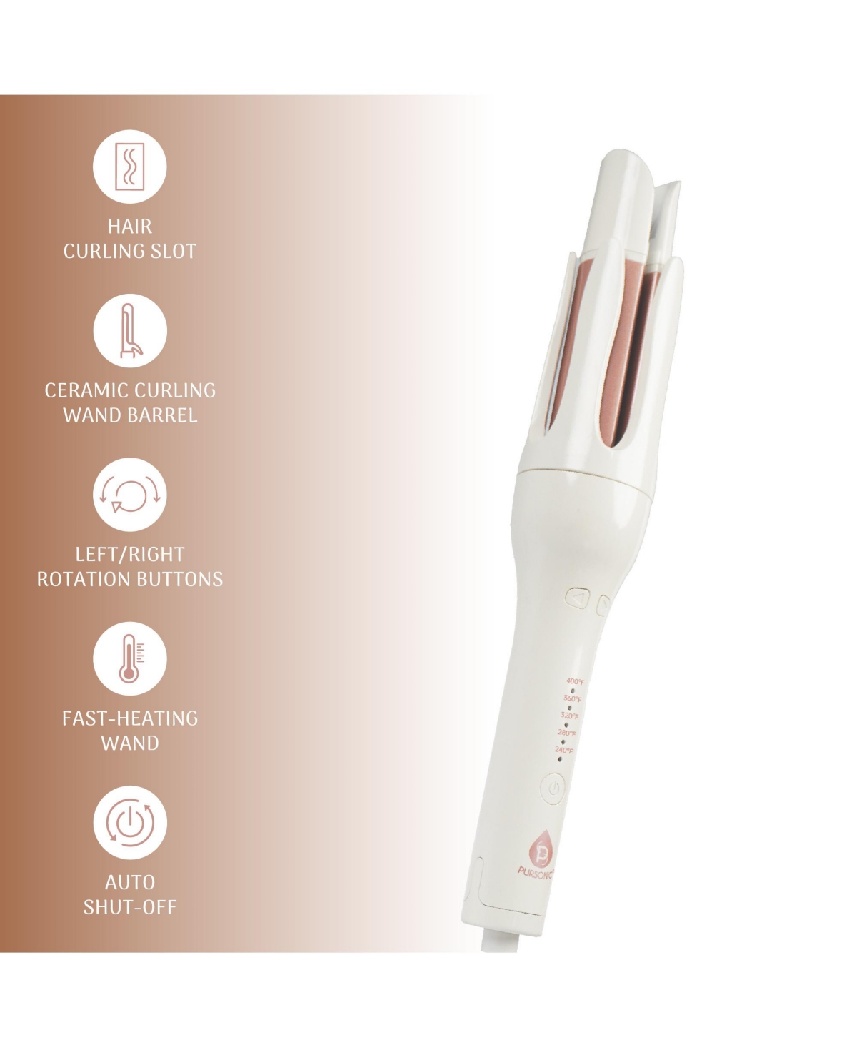 Pursonic Automatic Curling Iron Salon Quality Curls Minutes