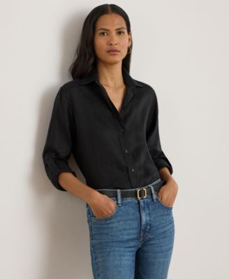 Women's Point Collar Button Placket Shirt