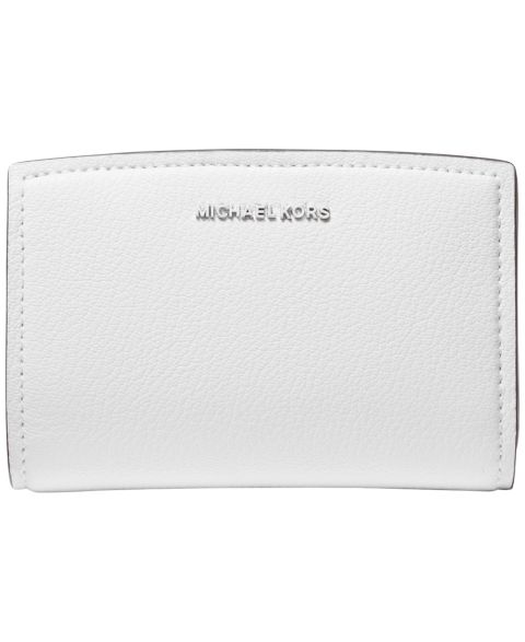 Женский кошелёк Michael Kors Bryant Leather Zip Around Mini Wallet, цвет: Оптический белый