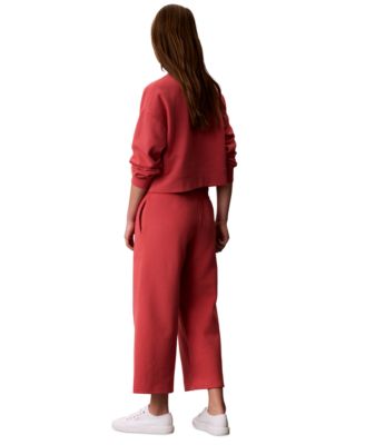 Women's Cropped Wide-Leg Sweatpants