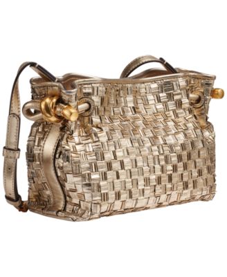 Metallic Woven Small Crossbody Bag