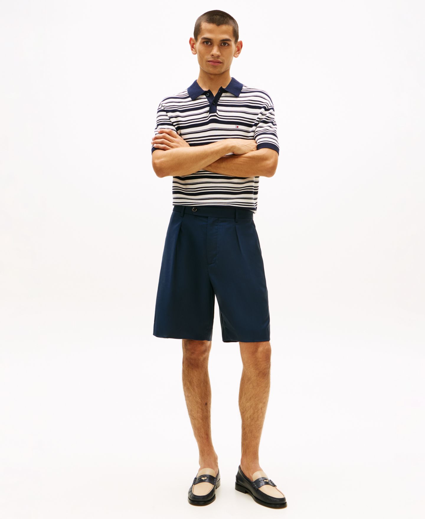 Мужские шорты Tommy Hilfiger 10" Summer Wool Regular-Fit Dress Shorts, цвет: Тёмно-синий — фото 2