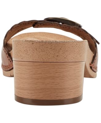 Women's Haisly Leather Buckle Band Block Heel Sandals