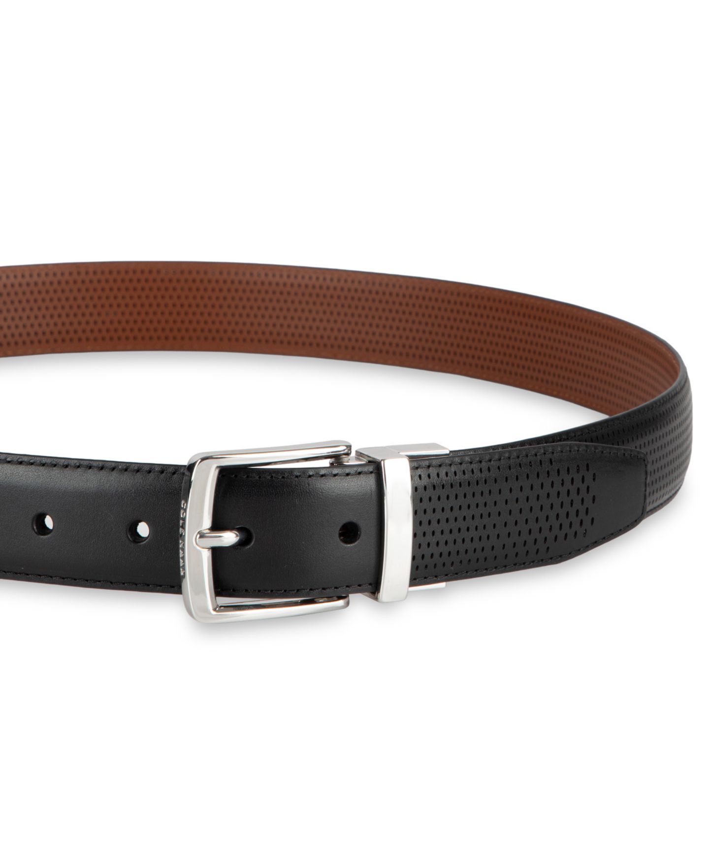 Мужской ремень Cole Haan Reversible Leather Belt, цвет: Чёрный / Рыжевато-коричневый — фото 2