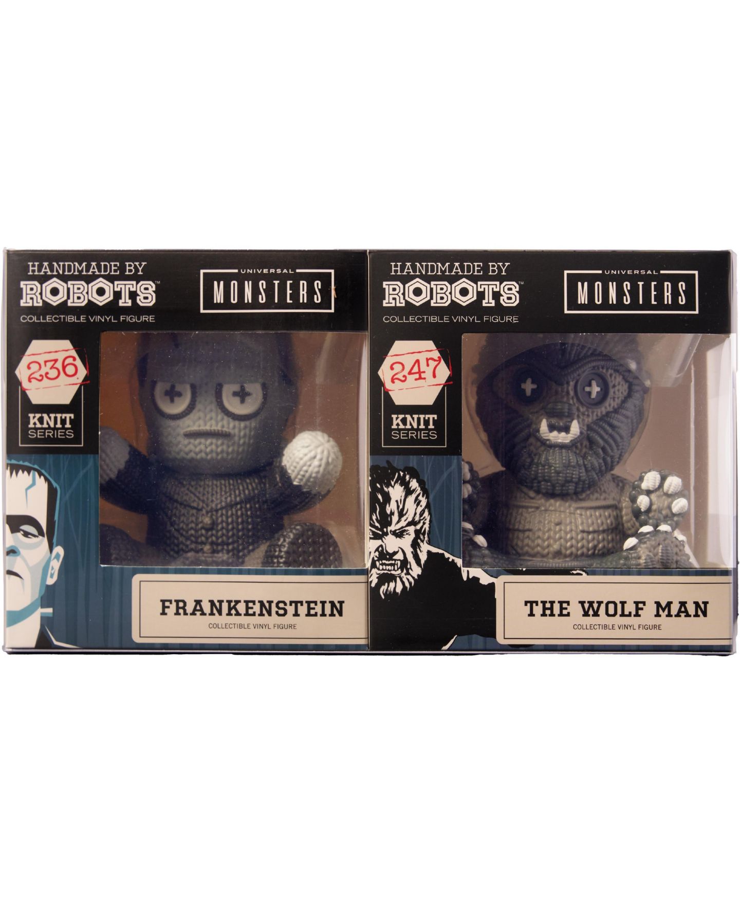 Детские фигурки Handmade By Robots Universal Monsters Frankenstein and Wolf Man 5.15" Vinyl, 2-Pack, 14 Years & Up — фото 1