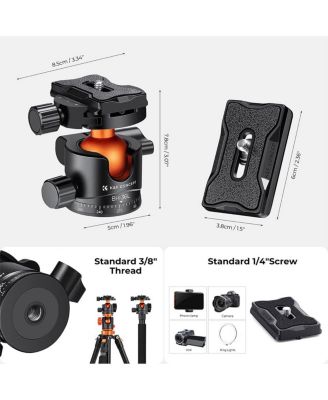KandF Concept BH-36L 36mm Aluminum Alloy Panoramic Tripod Ball Head with Quick Release Plate