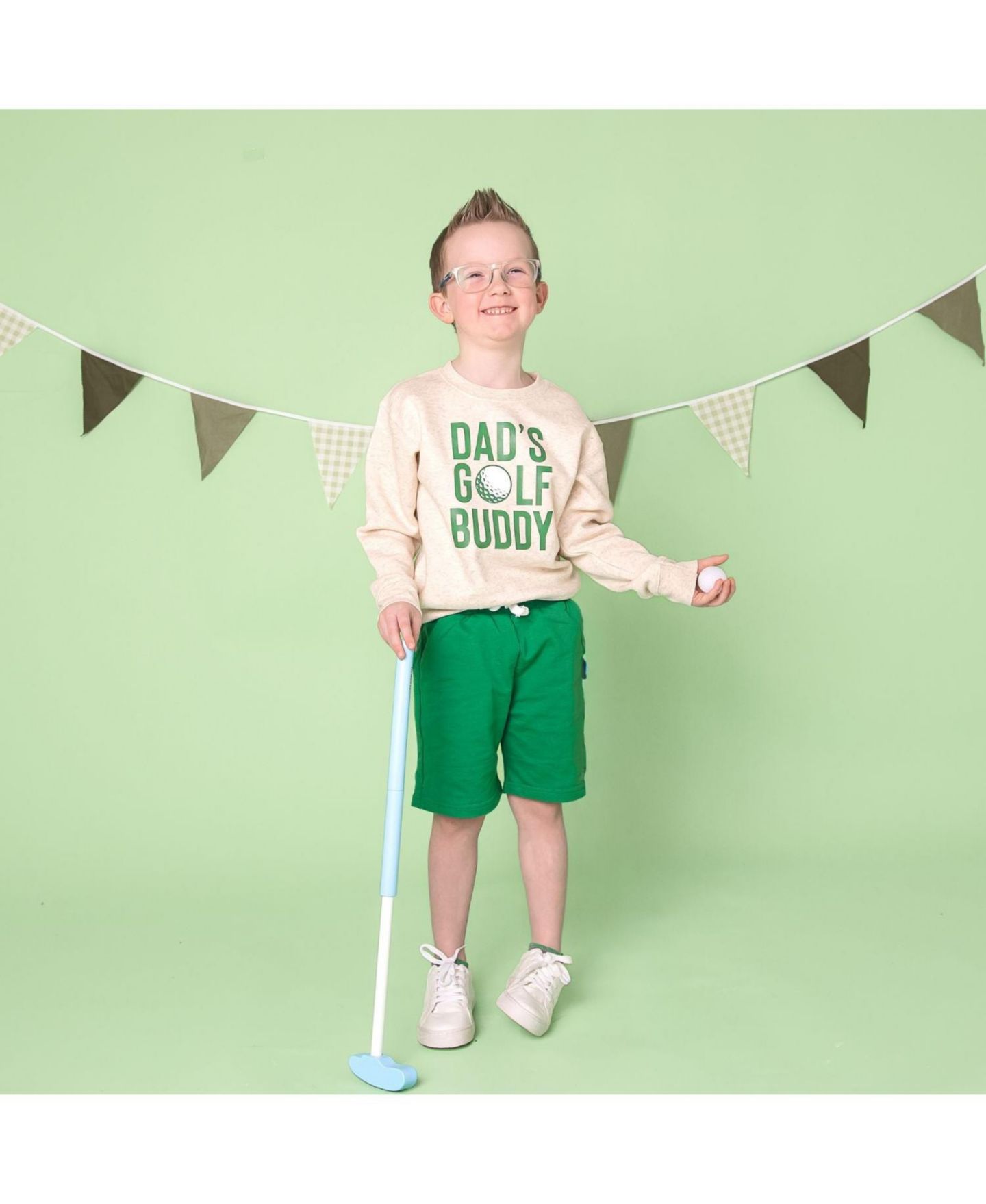 Толстовка Sweet Wink Dad's Golf Buddy Sweatshirt для мальчиков, цвет: Натуральный меланжевый — фото 2