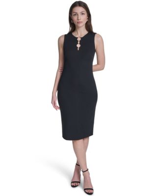 Women's Ring Cut-Out Detail Midi Dress