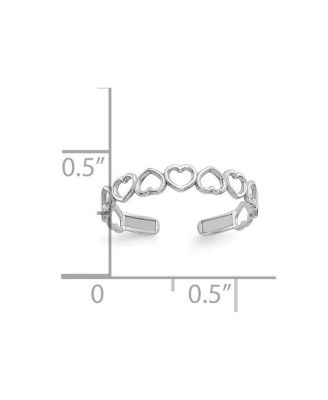 Solid 10k  Gold Alternating Open Love Hearts Adjustable toe ring toe ring