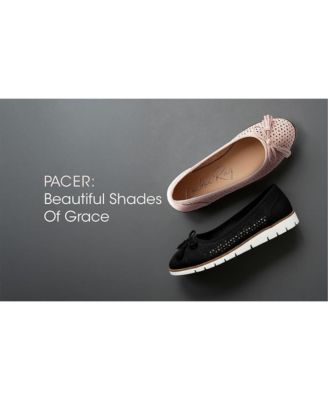 Womens Pacer Perforated Leather Ballerinas