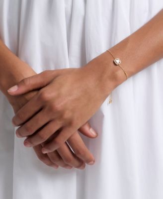 14K Gold Plated Asscher Cut Slider Bracelet