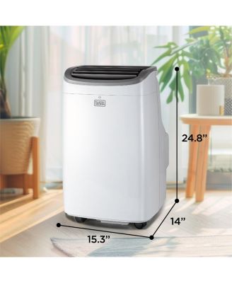 "8,000 BTU portable AC with remote and window kit, cools rooms up to 400 sq. ft., model BPACT08WT."