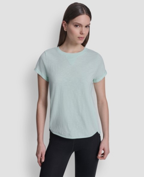 Женские DKNY Sport Women's Crew Neck Roll-Sleeve Top