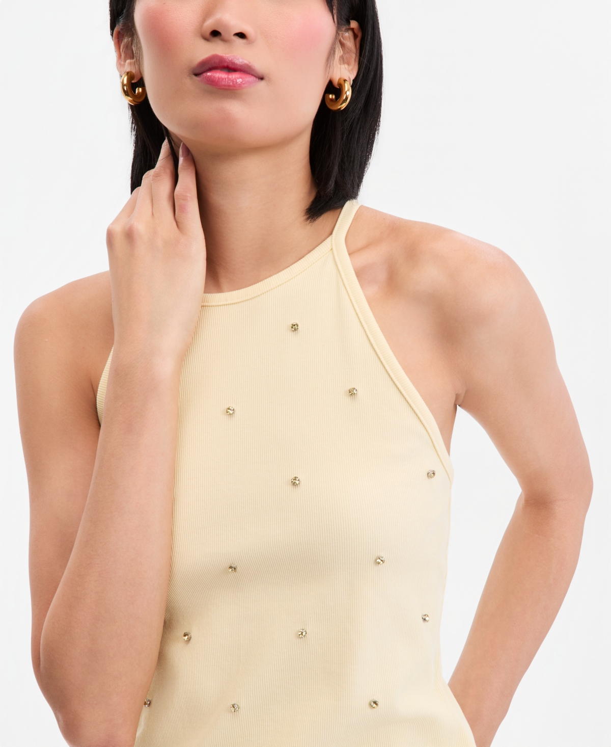 I.n.c. International Concepts Women's Crystal Embellished Halter Tank Top, Macy's Exclusive