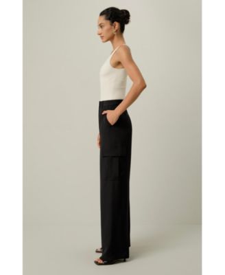 Women's Silk Crepe Cargo Pant