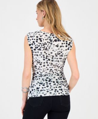 Women's Printed Mesh Sleeveless Top