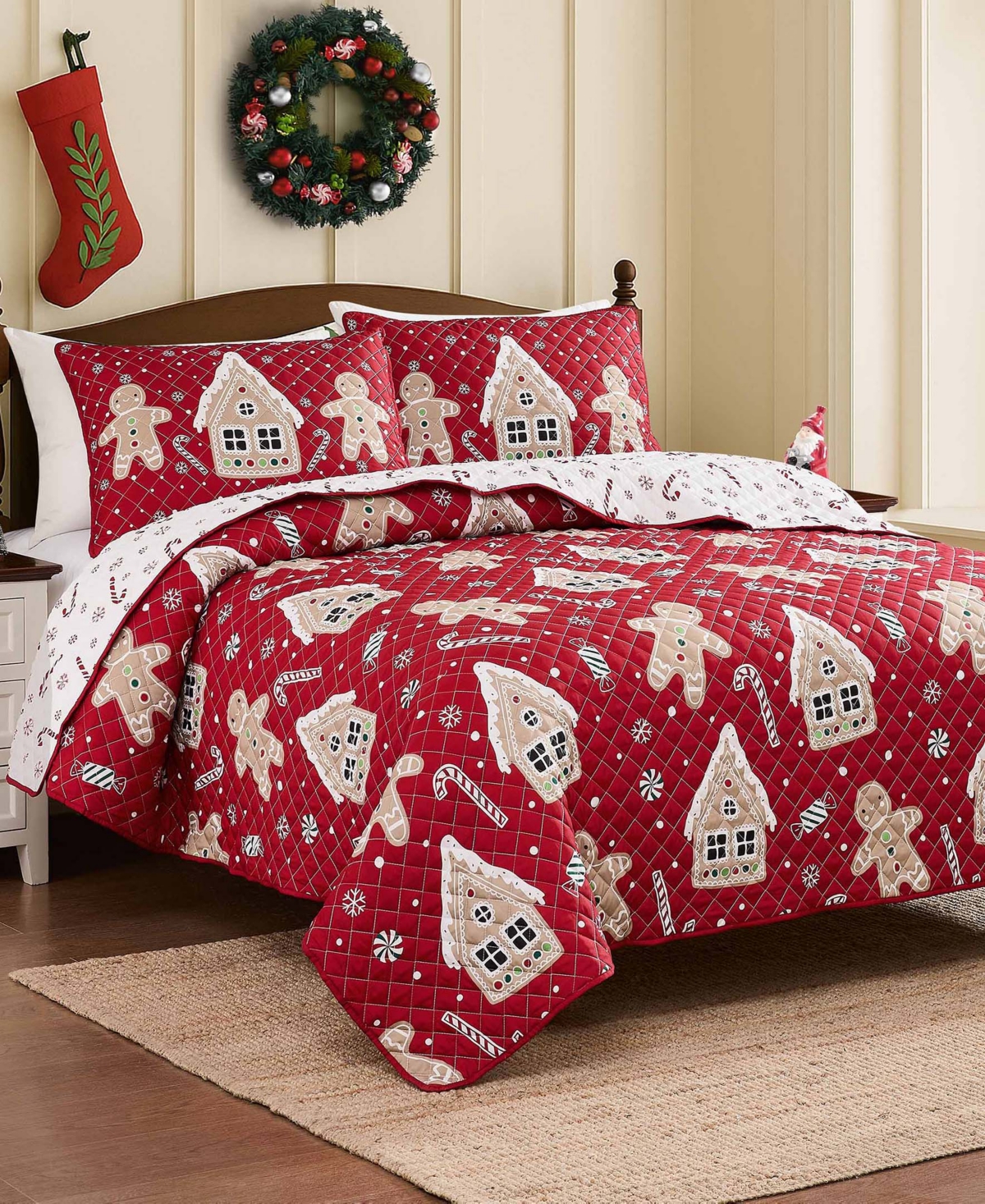 Avanti Holiday Lane Reversible -Pc. Quilt Set