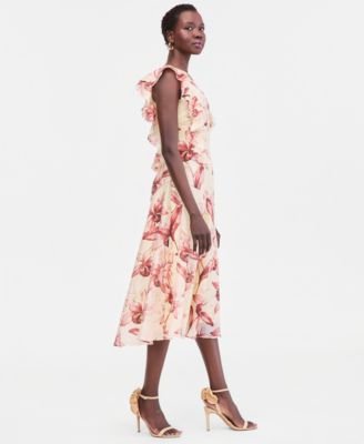 Women's Ruffle Sleeveless Midi Dress