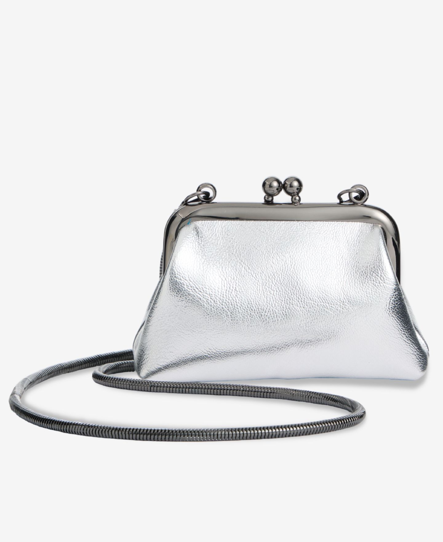 Женская сумка On 34th Mini Frame Pouch Necklace, Macy's Exclusive- Molly Rogers Capsule Collection, цвет: Серебряный металлический — фото 1