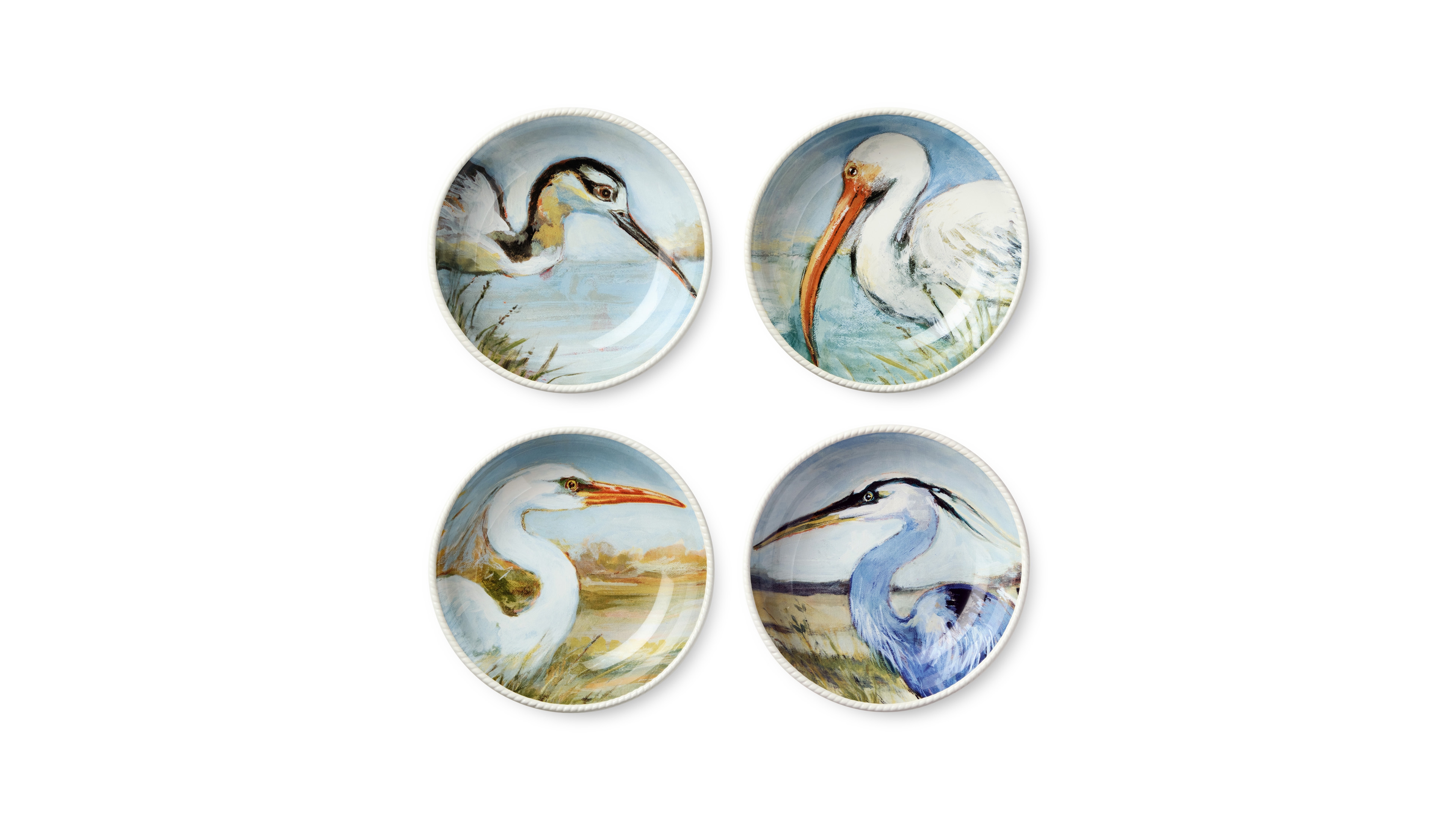 Certified International Coastal Birds Soup Bowls, Set of 4