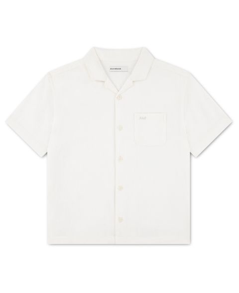 Рубашка abercrombie kids Short-Sleeve Linen Camp для мальчиков, цвет: Яркий белый