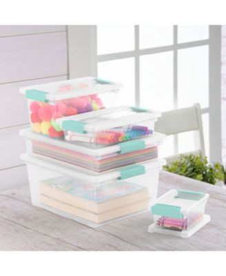 Small File Clip Box Clear Storage Containers w/ Lid (Open Box)(6 Pack)