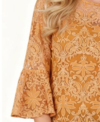 Women's Bell Sleeve Blouse and Solid Camisole