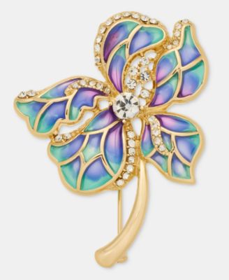 Crystal Flower Pin