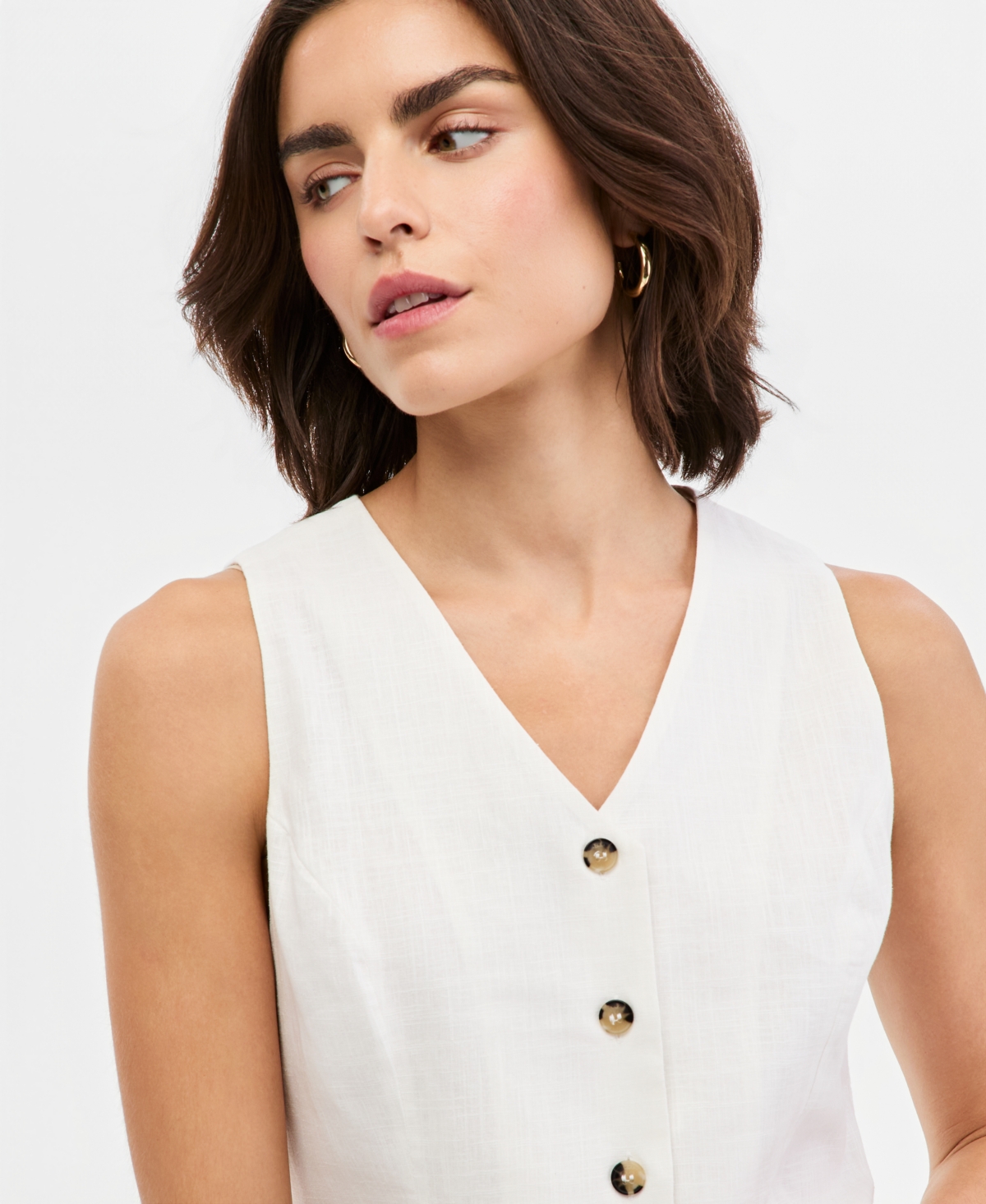 Tommy Hilfiger Women's V-Neck Button-Front Waistcoat