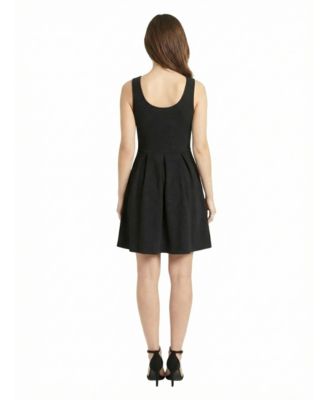 Petite Scoop Pleated Knee Length Dress