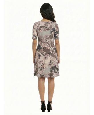 Petite Paisley Knee Length Skater Dress