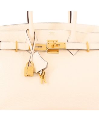 Birkin 30 Handbag Light Clemence with Gold Hardware
