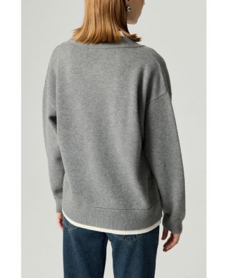 Women's Crystal-Button V-Neck Cardigan