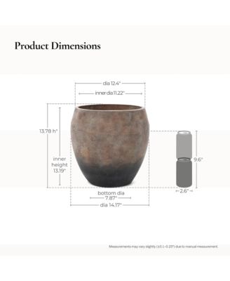 Vintage  Base 13.8-Inch Tall Round Cement Planter