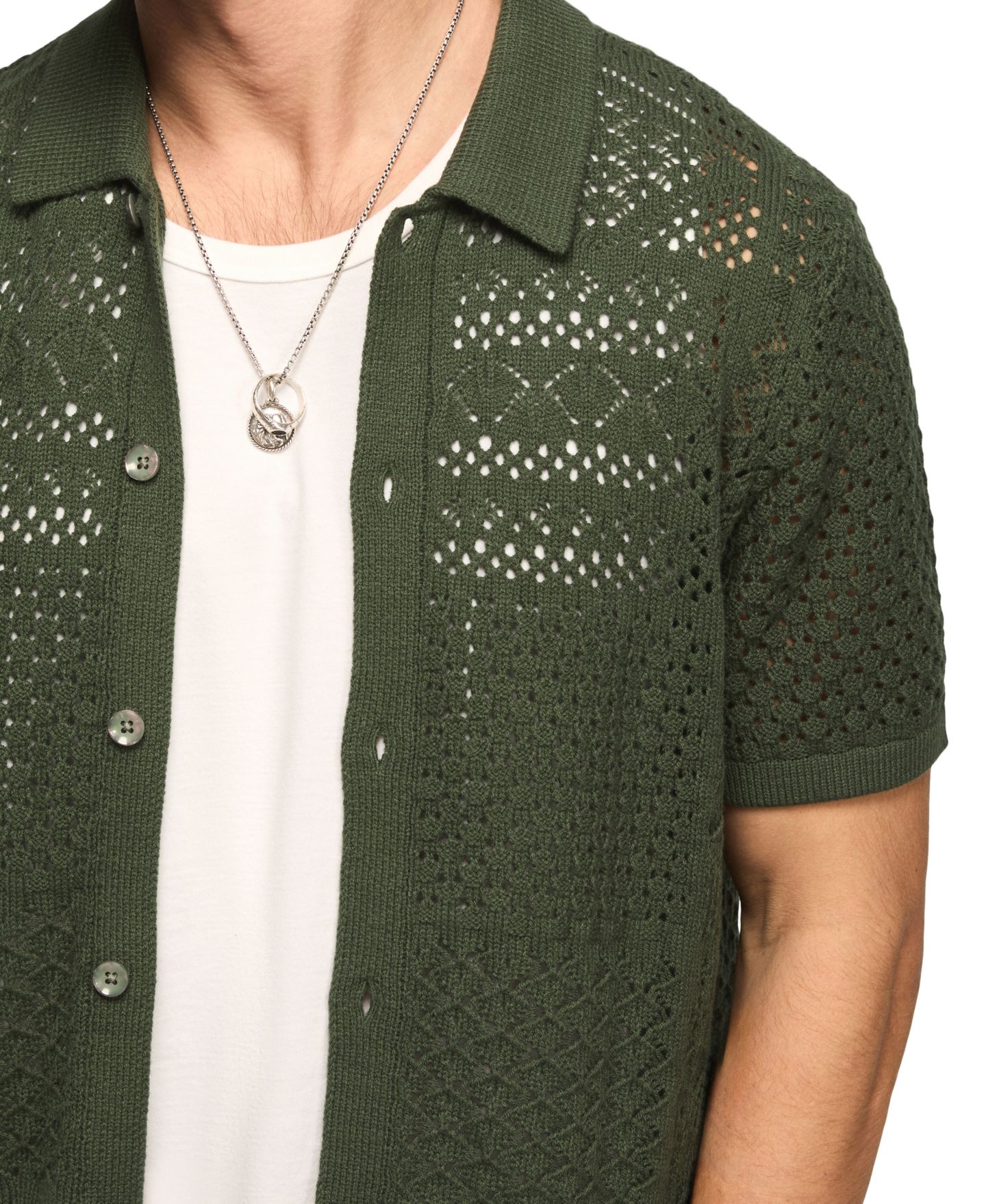 Мужская рубашка Lucky Brand Crotchet Button-Down, цвет: Cilantro — фото 4