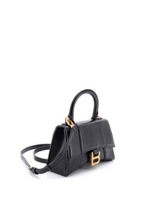 Small Hourglass Top Handle Bag Leather