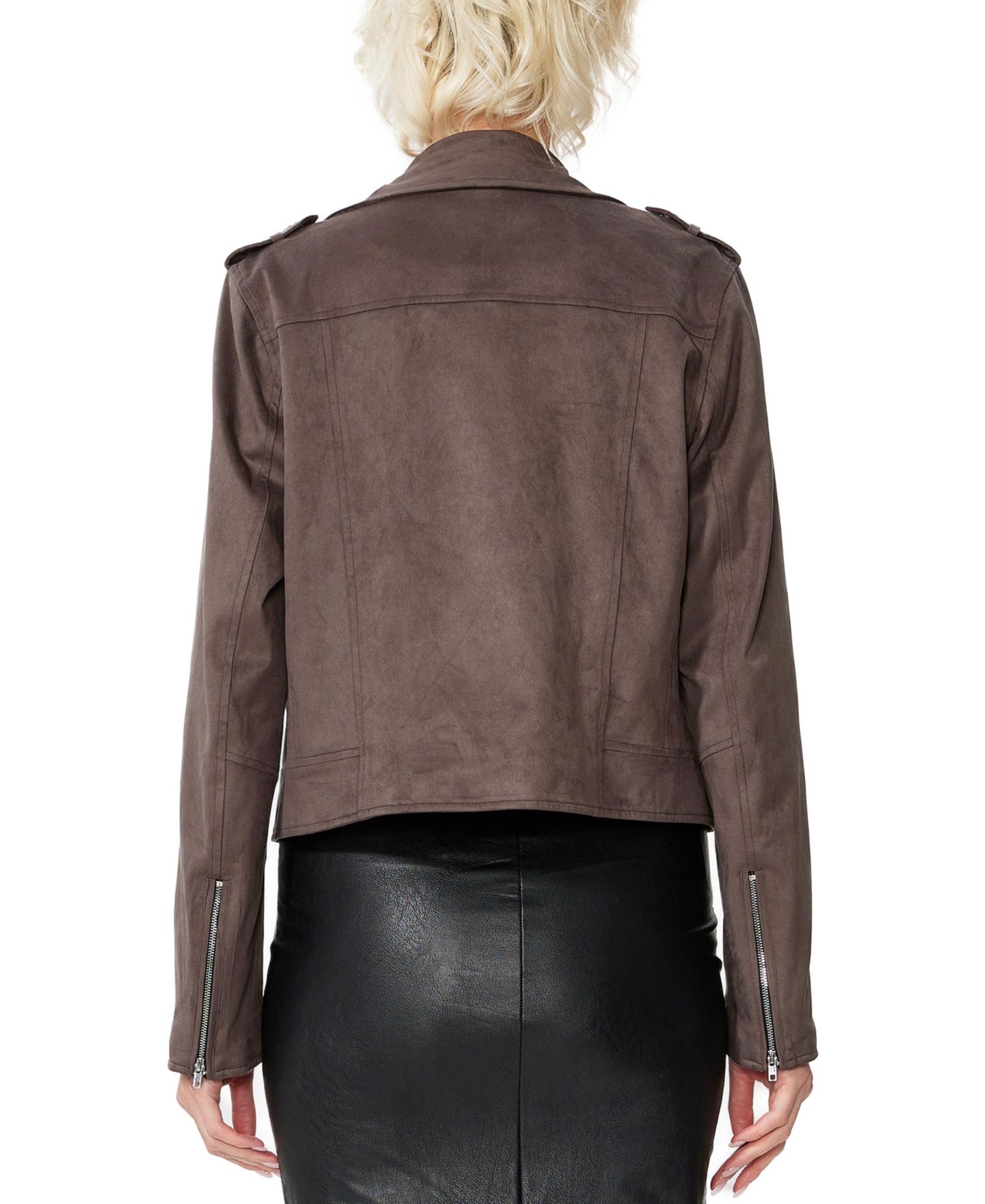 Женская куртка kimi + kai Faux Suede Moto, цвет: Кофейный — фото 4