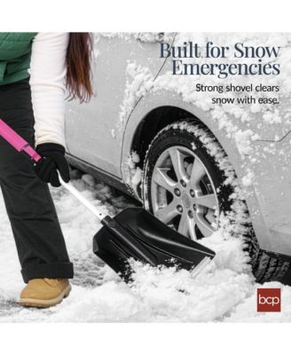 39" Extendable Snow Brush with Shovel, Squeegee and Ice Scraper with Storage Bag