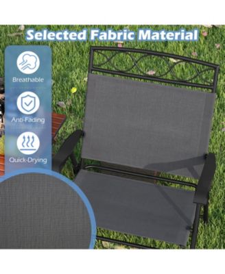4 Pack Patio Folding Chairs w/ Backrests & Armrests Metal Frame Outdoor