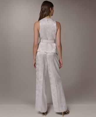 Women's Crossover Belted Sleeveless Top